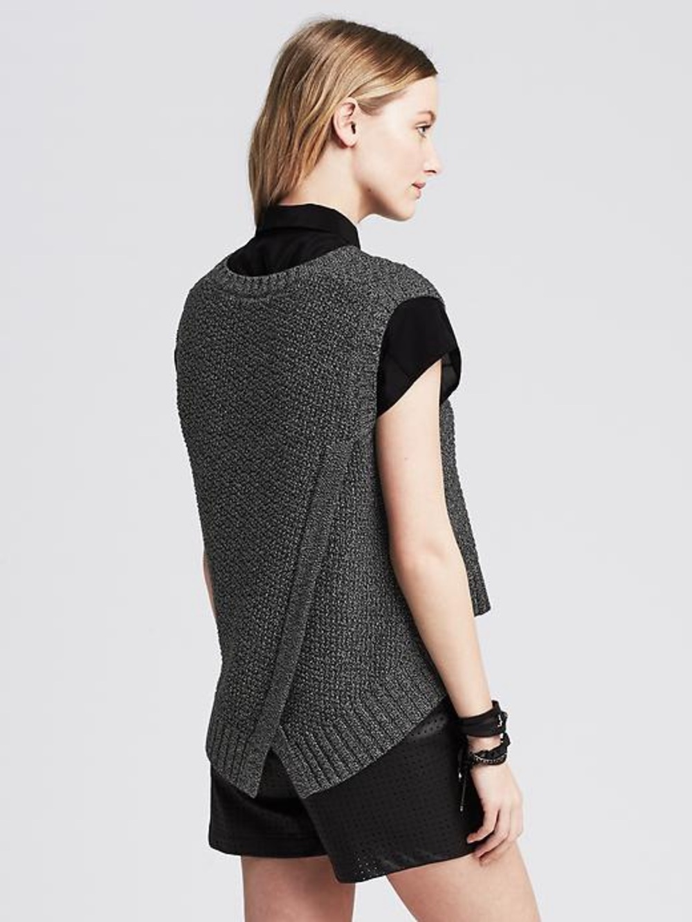 Banana Republic Open Back Knit Sweater Vest Gray XS